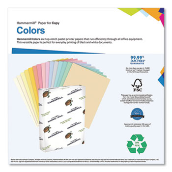 Colors Print Paper, 20 lb Bond Weight, 8.5 x 11, Canary, 500/Ream