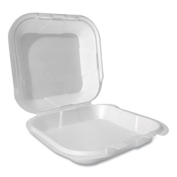 8 x 8 x 2 Recycled Plastic Hinged Lid 1 Compartment Takeout