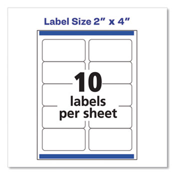 Avery Shipping Labels, 2 X 4, White, True Block, Sure Feed, Permanent,  250 Pack (6427)