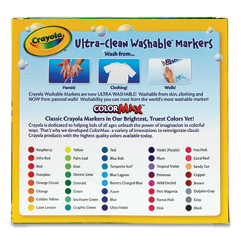 Crayola Ultra-Clean Washable Markers, Broad Bullet Tip, Assorted