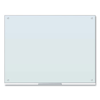 U Brands Magnetic Glass Dry Erase Board Rolling Easel 47x35 White Frosted
