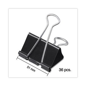 Binder Clip Zip-Seal Bag Value Pack, Large, Black/Silver, 36/Pack