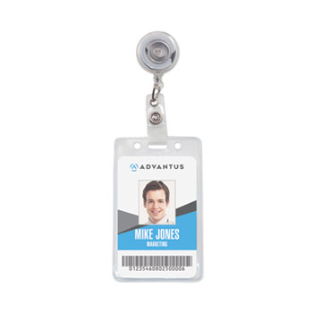 Resealable ID Badge Holder Vertical, 3.68 x 5, Clear, 50/Pack 