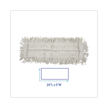 Boardwalk Industrial Dust Mop Head Hygrade Cotton 24W x 5D White