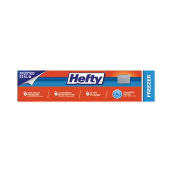 Hefty Slider Bags, 1 gal, 1.5 mil, 10.56 x 11, Clear, 30/Box