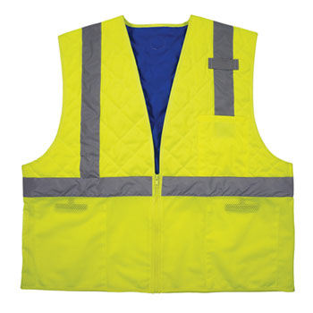 Chill-Its 6668 Class 2 Hi-Vis Safety Cooling Vest, Polymer, X-Large, Lime