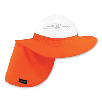 Chill-Its 6660 Hard Hat Brim + Neck Shade, 19.5 x 9.75, Orange