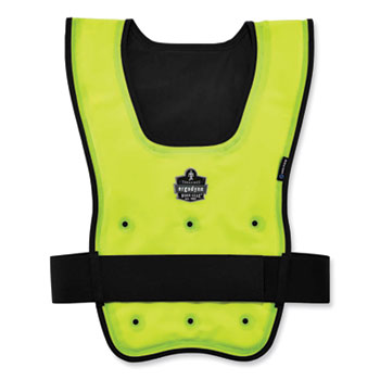 Chill-Its 6687 Economy Dry Evaporative Cooling Elastic Waist Vest, Nylon, Large/X-Large, Lime