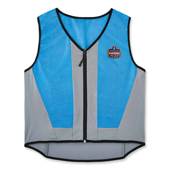 Chill-Its 6667 Wet Evaporative PVA Cooling Vest with Zipper, PVA, Medium, Blue