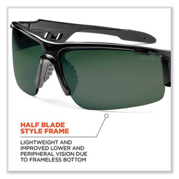 Skullerz Dagr Safety Glasses, Black Nylon Impact Frame, Polarized