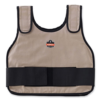 Chill-Its 6225 Premium FR Phase Change Cooling Vest, Modacrylic Cotton, Large/X-Large, Khaki