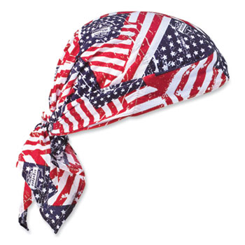 Chill-Its 6710 Cooling Embedded Polymers Tie Bandana Triangle Hat, One Size Fits Most, Stars and Stripes