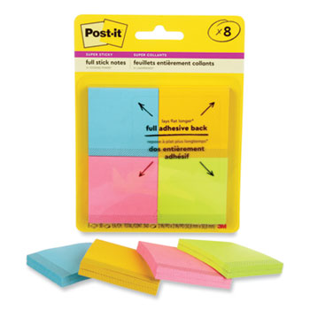 Post-it® Notes Super Sticky Pads in Energy Boost Collection Colors, 2 x  2, 90 Sheets/Pad, 8 Pads/Pack