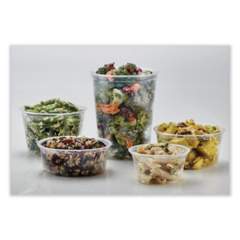 Fabri-Kal Microwavable Deli Containers, 16 Oz, 4.6 Diameter X 3h, Clear,  500/carton - Mfr Part# 9505102