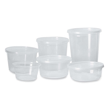 Fabri-Kal Microwavable Deli Containers, 16 Oz, 4.6 Diameter X 3h, Clear,  500/carton - Mfr Part# 9505102