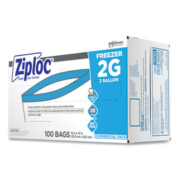 Zipper Freezer Bags, 1 gal, 2.7 mil, 9.6 x 12.1, Clear, 28 Bags