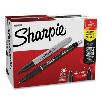 Sharpie Fine Tip Permanent Marker, Stainless Steel Single Marker Case, Fine Bullet Tip, Black, 5/Pack