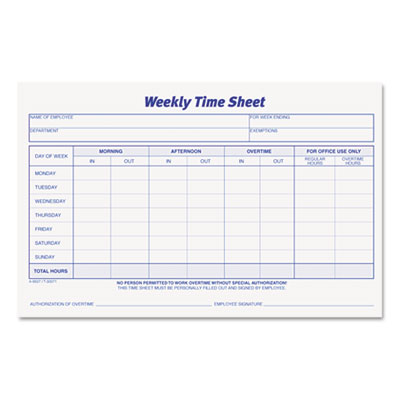 TOPS™ Weekly Time Sheets