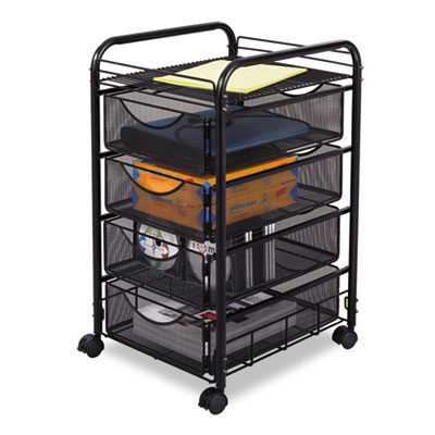 Safco® Onyx(TM) Mesh Mobile File with Four Supply Drawers