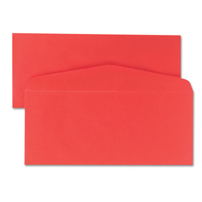Colored Envelope, #10, Commercial Flap, Gummed Closure, 4.13 x 9.5, Red, 25/Pack