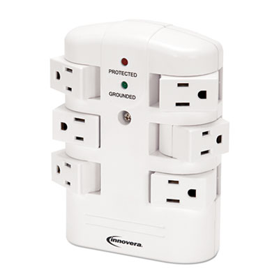 Innovera® Six-Outlet Wall Mount Surge Protector