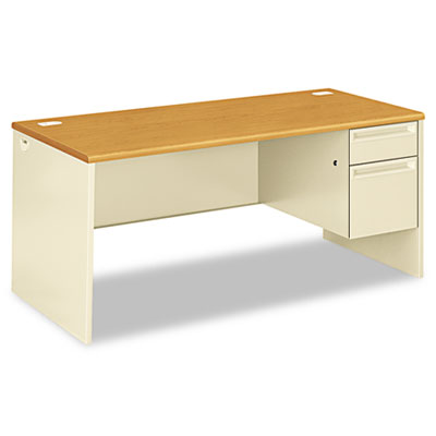 38000 Series Right Pedestal Desk, 66" x 30" x 29.5", Harvest/Putty HON38291RCL