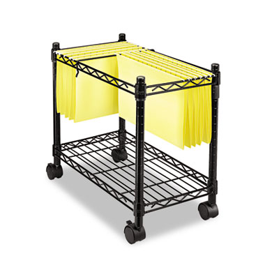 High-Capacity Rolling File Cart, Metal, 1 Shelf, 2 Bins, 24