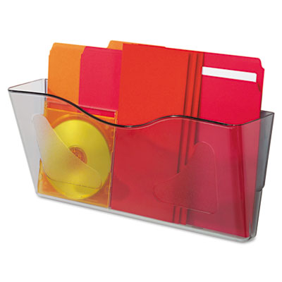 deflecto Euro-Style DocuPocket Landscape Wall File, Larger Files/Tabloid Size, 15" x 4" x 6.63", Smoke (DEF63102) DEF63102