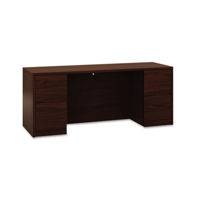10500 Series Kneespace Credenza With Full-Height Pedestals, 72w x 24d, Mahogany HON105900NN
