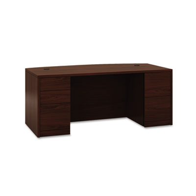 10500 Series Bow Front Double Pedestal Desk with Full-Height Pedestals, 72" x 36" x 29.5", Mahogany HON105899NN