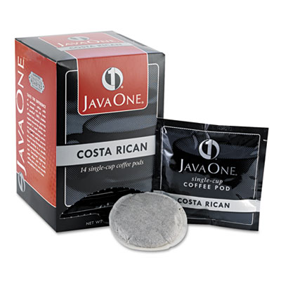 Coffee Pods, Estate Costa Rican Blend, Single Cup, 14/Box JAV30400