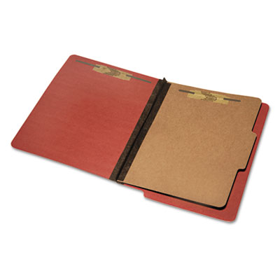7530015907107, End Tab Classification Folders, 4 Section, 1 Divider, Letter Size, 2" Expansion, Earth Red, 10/BX NSN5907107