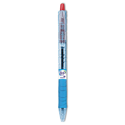 B2P Bottle-2-Pen Recycled Ballpoint Pen, Retractable, Medium 1 mm, Red Ink, Translucent Blue Barrel, Dozen PIL32802