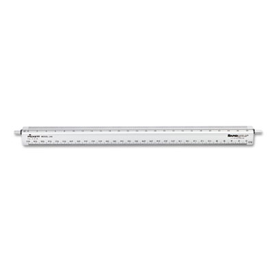 Adjustable Triangular Scale Aluminum Engineers Ruler, 12", Long, Silver CHA240