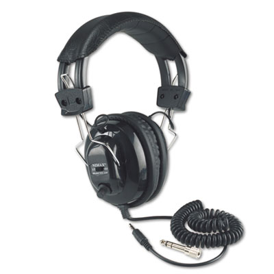 Deluxe Stereo Headphones w/Mono Volume Control, 6 ft Cord, Black APLSL1002