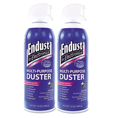 Compressed Air Duster for Electronics, 10oz, 2 per Pack END11407