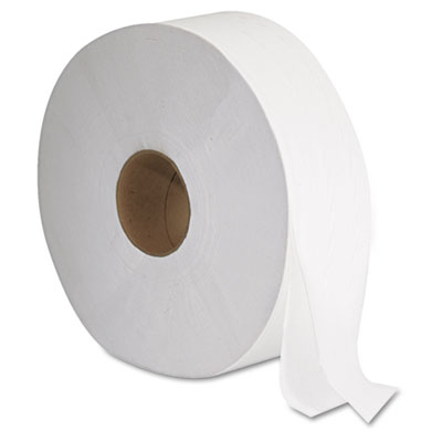 JRT Jumbo Bath Tissue, Septic Safe, 2-Ply, White, 3.3" x 1,375 ft, 12" dia, 6 Rolls/Carton GEN1513
