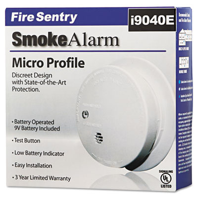 Battery-Operated Smoke Alarm Unit, 9V, 3.88