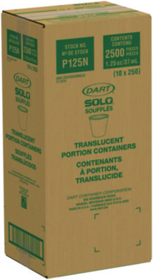 Polystyrene Portion Cups, 1.25 oz, Plastic, Translucent, 2,500/Carton