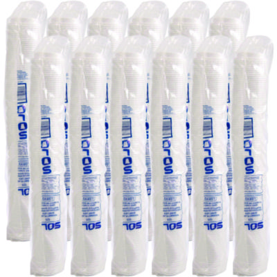 The Gourmet Lid Hot Cup Lids for Trophy Plus, Fits 12 oz to 20 oz Hot Cups, Plastic, White, 1,500/Carton