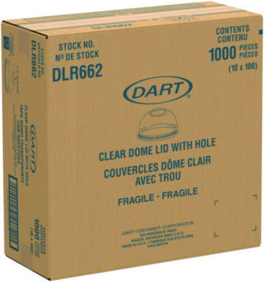 Dome-Top Cold Cup Lids, Fits 16 oz Cold Cups, Plastic, Clear, 1,000/Carton