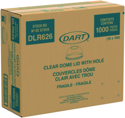 Ultra Clear Dome Cold Cup Lids, Fits 16 oz to 24 oz Cold Cups, Plastic, Clear, 1,000/Carton