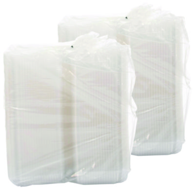 StayLock Clear Hinged Lid Containers, Oblong, 6.81 x 9.4 x 3.1, Plastic, 125/Bag, 2/Carton