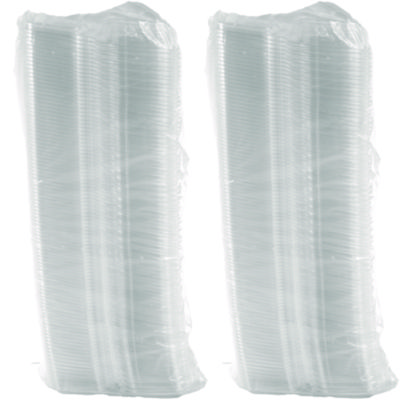 ClearPac SafeSeal Tamper-Resistant/Evident Containers, Domed Lid, 8 oz, Clear, Plastic, 100/Bag, 2 Bags/Carton
