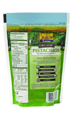 Organic Pistachios, Dry Roasted with Sea Salt, 7 oz Bag, 12/Carton