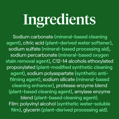 Natural Automatic Dishwasher Detergent Packs, Free and Clear, 45 Powder Packets/Box, 5 Boxes/Carton