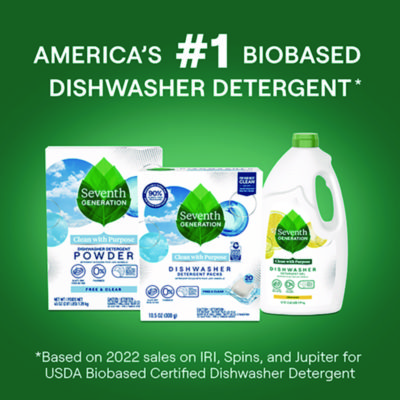 Natural Automatic Dishwasher Detergent Packs, Free and Clear, 45 Powder Packets/Box, 5 Boxes/Carton