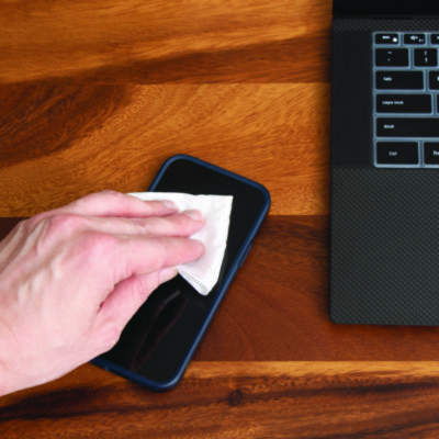 PhoneKleen Wet Wipes, Cloth, 5 x 5, 50/Tub