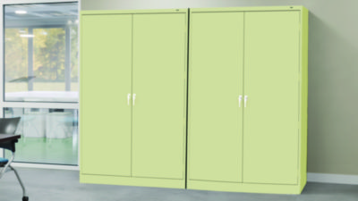 Jumbo Combination Steel Storage Cabinet, 48w x 24d x 78h, Putty