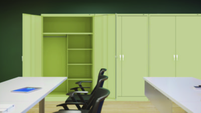 Jumbo Combination Steel Storage Cabinet, 48w x 24d x 78h, Putty